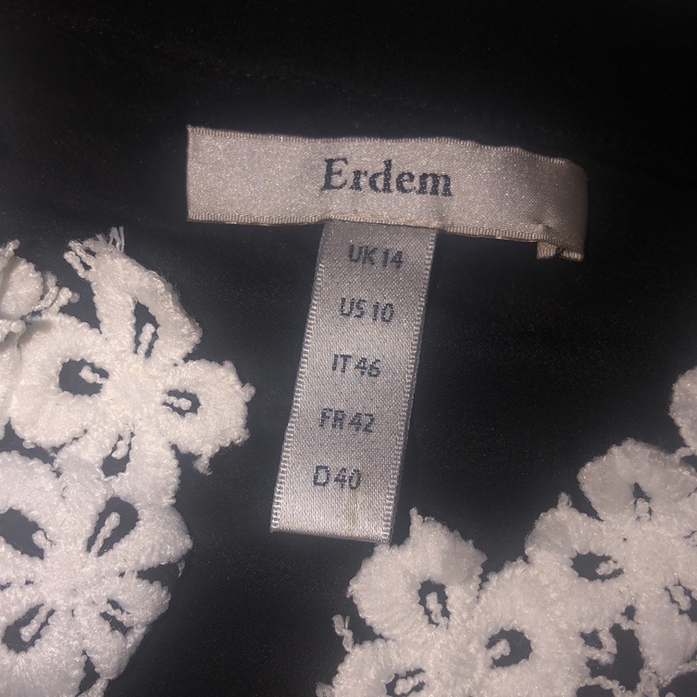 Erdem Elegant White and Black Lace Women's Top Size 10 - Picture 5 of 14
